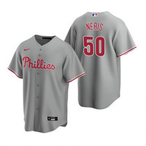 Nike Philadelphia Phillies #50 Hector Neris Gray Game Authentic Stitched MLB Jersey