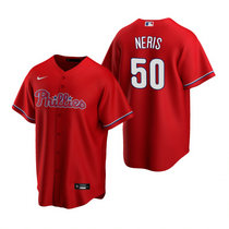 Nike Philadelphia Phillies #50 Hector Neris Red Game Authentic Stitched MLB Jersey