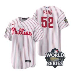 Nike Philadelphia Phillies #52 Brad Hand 2022 World Series White Game Authentic Stitched MLB Jersey
