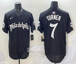 Nike Philadelphia Phillies #7 Trea Turner Black 5(V) Joint MLB Jersey