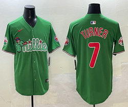 Nike Philadelphia Phillies #7 Trea Turner Green 3(III) Joint With Patch MLB Jersey