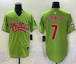 Nike Philadelphia Phillies #7 Trea Turner Green 5(V) Joint With Patch MLB Jersey