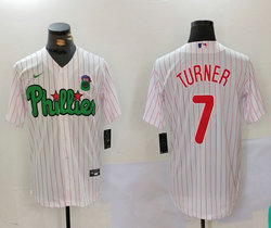 Nike Philadelphia Phillies #7 Trea Turner White (Red Strip) Joint Authentic Stitched MLB Jersey