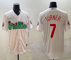 Nike Philadelphia Phillies #7 Trea Turner White 3(III) Joint With Patch MLB Jersey