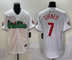 Nike Philadelphia Phillies #7 Trea Turner White 3(III) Joint With Patch MLB Jersey