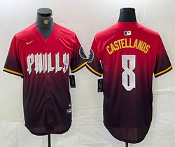 Nike Philadelphia Phillies #8 Nick Castellanos 2024 Red City Blue Authentic Stitched MLB Jersey