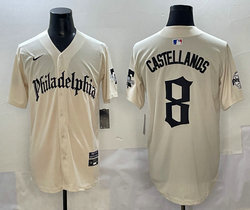 Nike Philadelphia Phillies #8 Nick Castellanos Cream 5(V) Joint MLB Jersey