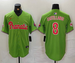 Nike Philadelphia Phillies #8 Nick Castellanos Green With Patch MLB Jersey