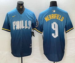 Nike Philadelphia Phillies #9 Whit Merrifield 2024 City Blue Authentic Stitched MLB Jersey