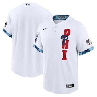 Nike Philadelphia Phillies Blank 2021 All star White Game Authentic Stitched MLB Jersey