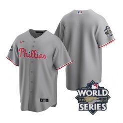Nike Philadelphia Phillies Blank 2022 World Series Gray Game Authentic Stitched MLB Jersey