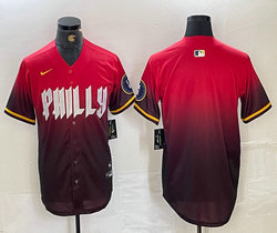 Nike Philadelphia Phillies Blank 2024 Red City Blue Authentic Stitched MLB Jersey