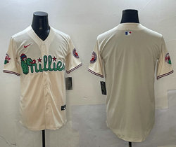 Nike Philadelphia Phillies Blank Cream 3(III) Joint With Patch MLB Jersey
