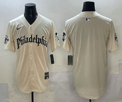 Nike Philadelphia Phillies Blank Cream 5(V) Joint MLB Jersey