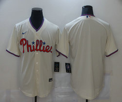 Nike Philadelphia Phillies Blank Cream Game Authentic Stitched MLB Jersey