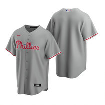 Nike Philadelphia Phillies Blank Gray Game Authentic Stitched MLB Jersey