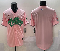 Nike Philadelphia Phillies Blank Pink 4(IV) Stripes Joint MLB Jersey