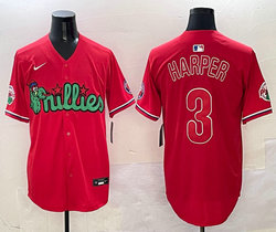 Nike Philadelphia Phillies Blank Red 3(III) Joint With Patch MLB Jersey