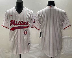 Nike Philadelphia Phillies Blank White (Red Stripe) Joint Team in front  baseball jersey