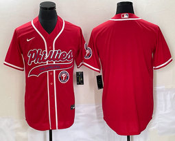 Nike Philadelphia Phillies Blank red Joint Team logo in front Authentic Stitched NBA Jersey