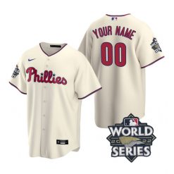 Nike Philadelphia Phillies Custom 2022 World Series Cray Game Authentic Stitched MLB Jersey