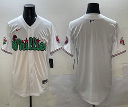 Nike Philadelphia Phillies White Light blue 3(III) Joint With Patch MLB Jersey