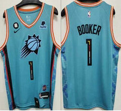 Nike Phoenix Suns #1 Devin Booker City 6 patch 22-23 With Advertising Authentic Stitched NBA Jersey