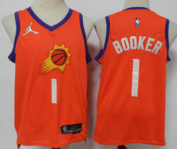 Nike Phoenix Suns #1 Devin Booker Orange 75th anniversary Authentic Stitched NBA Jersey