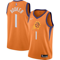 Nike Phoenix Suns #1 Devin Booker Orange Game Authentic Stitched NBA Jersey