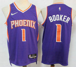 Nike Phoenix Suns #1 Devin Booker Purple 75th anniversary Authentic Stitched NBA Jersey