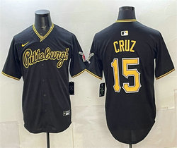 Nike Pittsburgh Pirates #15 Oneil Cruz Black Stitched Baseball Jersey