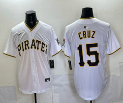 Nike Pittsburgh Pirates #15 Oswin Appollis White MLB jersey
