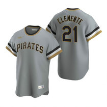 Nike Pittsburgh Pirates #21 Roberto Clemente Gray Pullover Game Authentic Stitched MLB Jersey