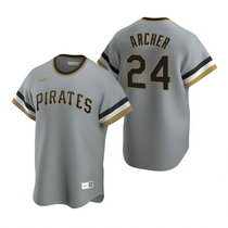Nike Pittsburgh Pirates #24 Chris Archer Gray Pullover Game Authentic Stitched MLB Jersey