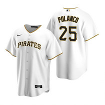 Nike Pittsburgh Pirates #25 Gregory Polanco White Game Authentic Stitched MLB Jersey