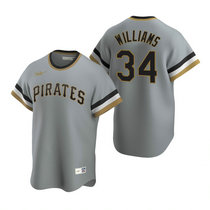 Nike Pittsburgh Pirates #34 Trevor Williams Gray Pullover Game Authentic Stitched MLB Jersey