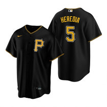 Nike Pittsburgh Pirates #5 Guillermo Heredia Black Game Authentic Stitched MLB Jersey