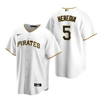 Nike Pittsburgh Pirates #5 Guillermo Heredia White Game Authentic Stitched MLB Jersey