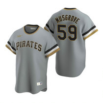 Nike Pittsburgh Pirates #59 Joe Musgrove Gray Pullover Game Authentic Stitched MLB Jersey