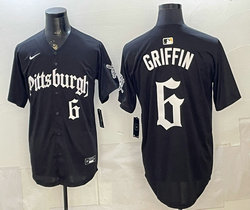 Nike Pittsburgh Pirates #6 Konnor Griffin Black Gothic Steel City Edition Jersey