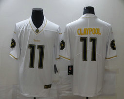 Nike Pittsburgh Steelers #11 Chase Claypool White Gold Authentic Stitched NFL Jersey