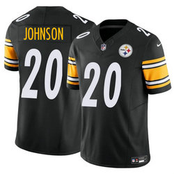 Nike Pittsburgh Steelers #20 Kaleb Johnson Black 2025 Draft Authentic Stitched NFL Jersey