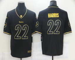Nike Pittsburgh Steelers #22 Najee Harris Black Gold Authentic Stitched NFL Jersey
