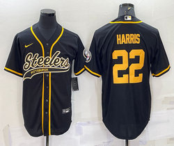 Nike Pittsburgh Steelers #22 Najee Harris Black Gold Joint adults Authentic Stitched baseball jerseys