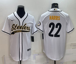Nike Pittsburgh Steelers #22 Najee Harris White Joint adults Authentic Stitched baseball jersey