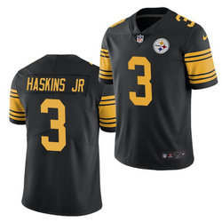 Nike Pittsburgh Steelers #3 Dwayne Haskins Jr Black Rush Authentic Stitched NFL Jersey