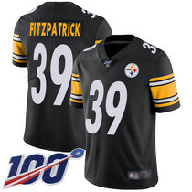Nike Pittsburgh Steelers #39 Minkah Fitzpatrick With 100th Season Patch Black Vapor Untouchable Limited Authentic stitched NFL jersey