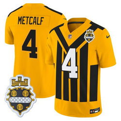 Nike Pittsburgh Steelers #4 DK Metcalf Gold 1933 Throwback Stitched NFL Jersey