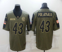 Nike Pittsburgh Steelers #43 Troy Polamalu 2021 salute to service Authentic Stitched NFL Jersey