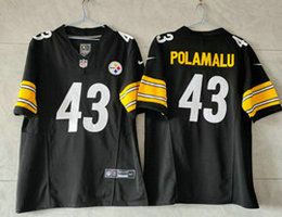 Nike Pittsburgh Steelers #43 Troy Polamalu Black 2023 F.U.S.E.Authentic Stitched NFL Jersey